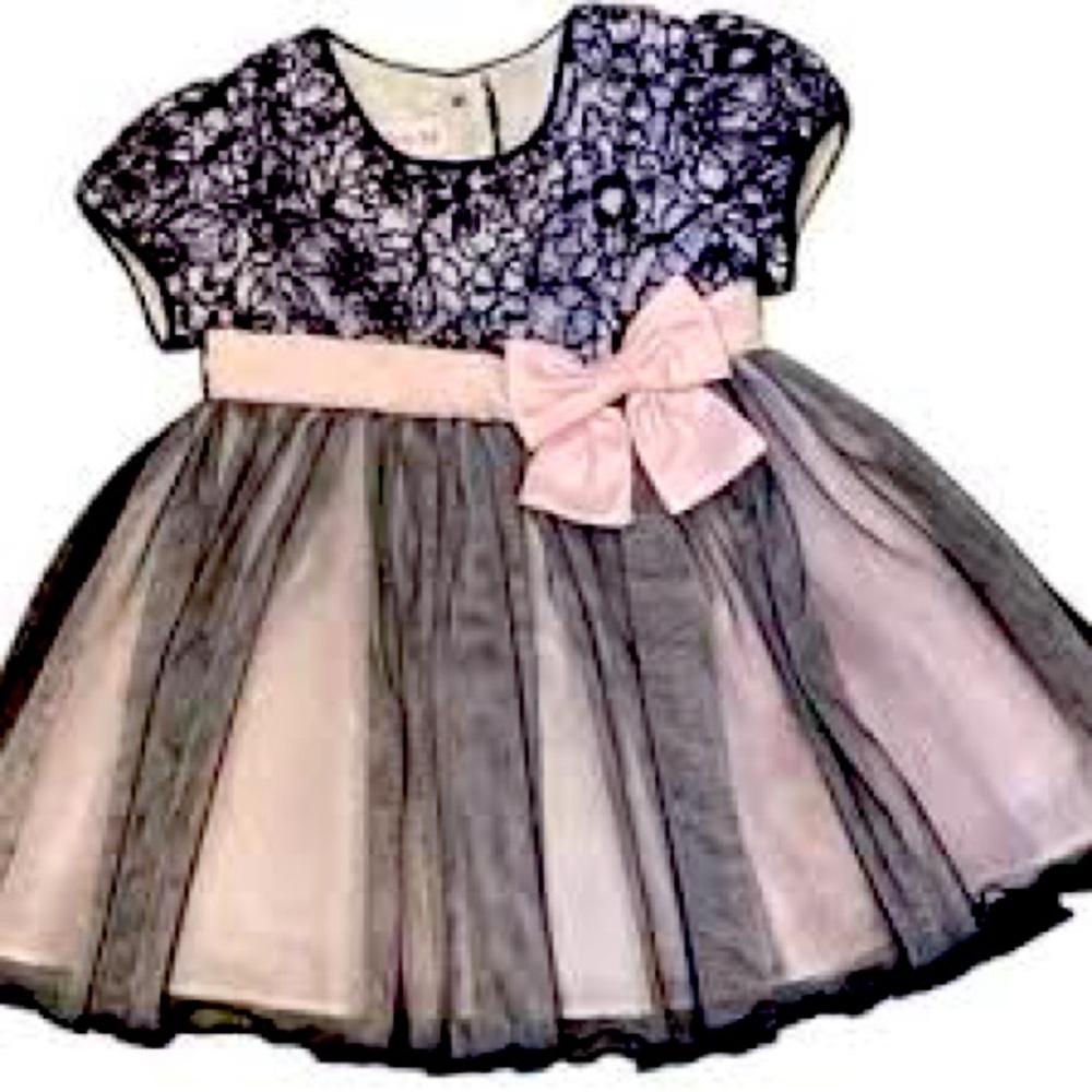 Pink and Navy Toddler Dress